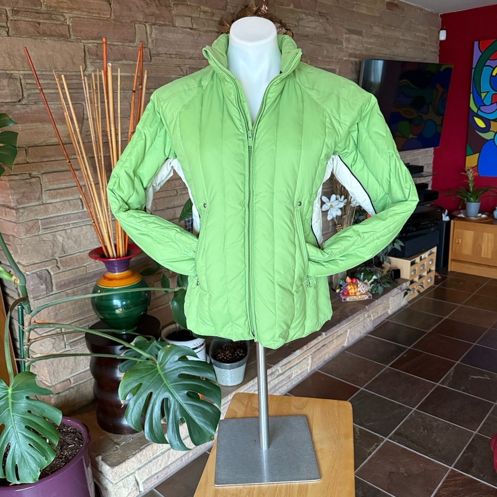 Women's Green Quilted Duck Down Jacket